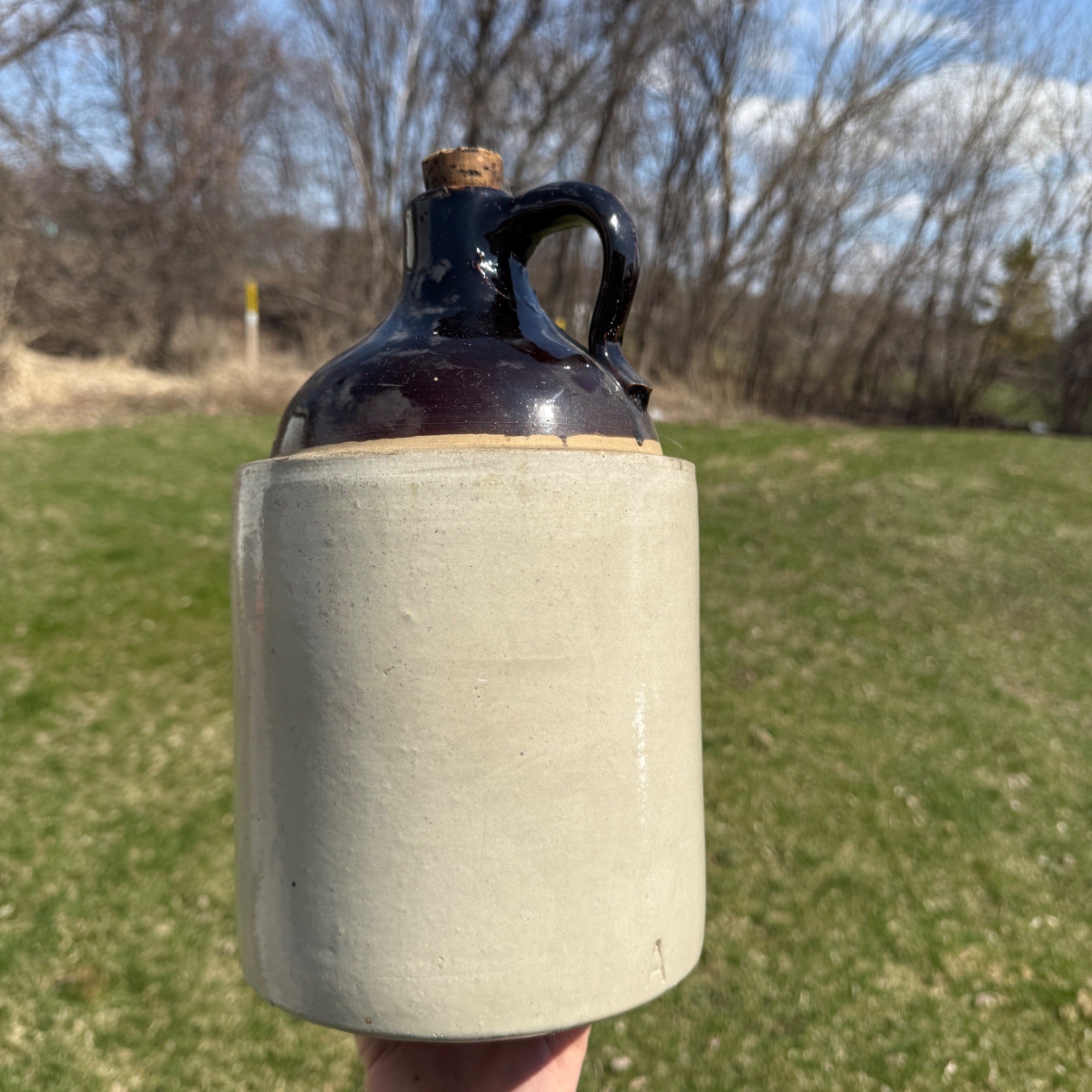 Antique Hansen's Lab Stoneware Crock Jug Cheese Rennet Extract Little Falls NY
