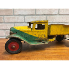 Vintage Buddy L City Dray Pressed Steel Toy Truck 19" Yellow / Green