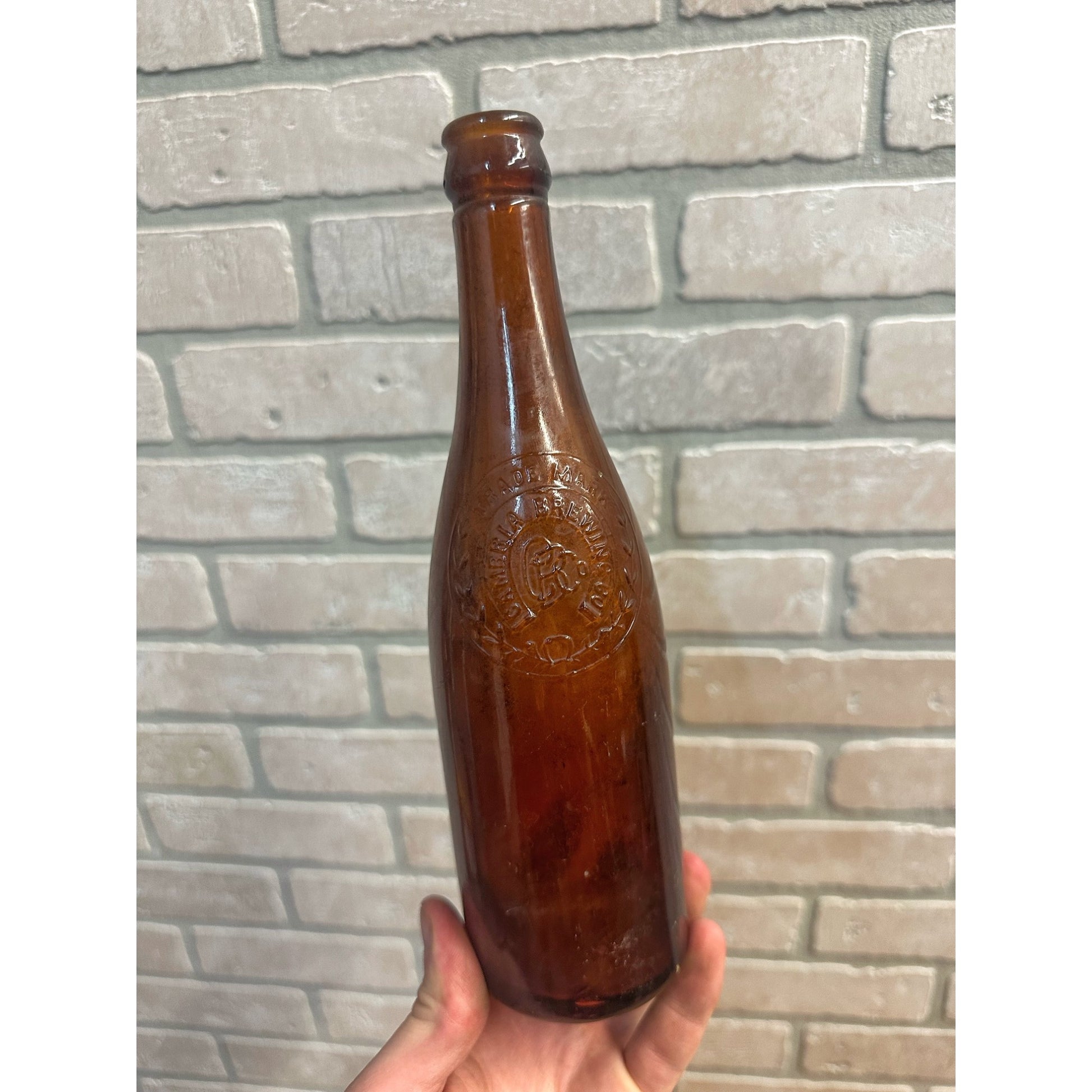 Pre-Pro Cambria Brewing Co. Beer Bottle 12oz Amber Brown Embossed Johnstown PA
