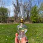 Vintage Antique Handy Miniature Oil Kerosene Night Lamp Embossed w/ Burner