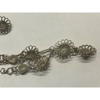 Antique SS Cannetille & Aqua Rhinestone Set ~Necklace ~ Bracelet ~ Earrings