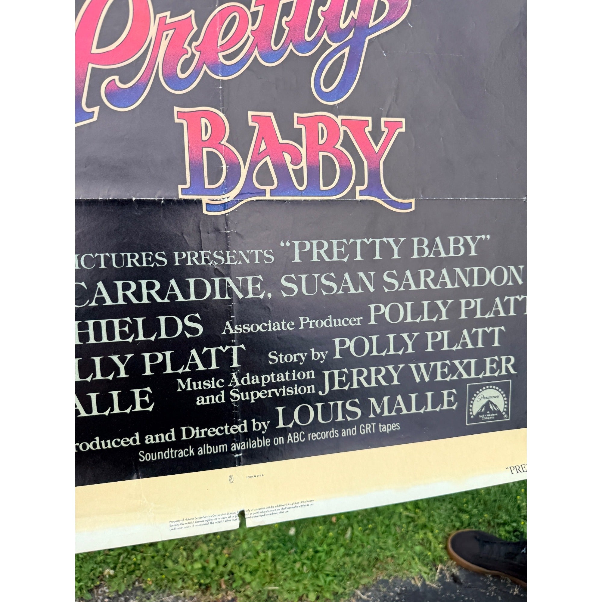 Original Pretty Baby 1978 One Sheet Movie Poster Brooke Shields Keith Carradine