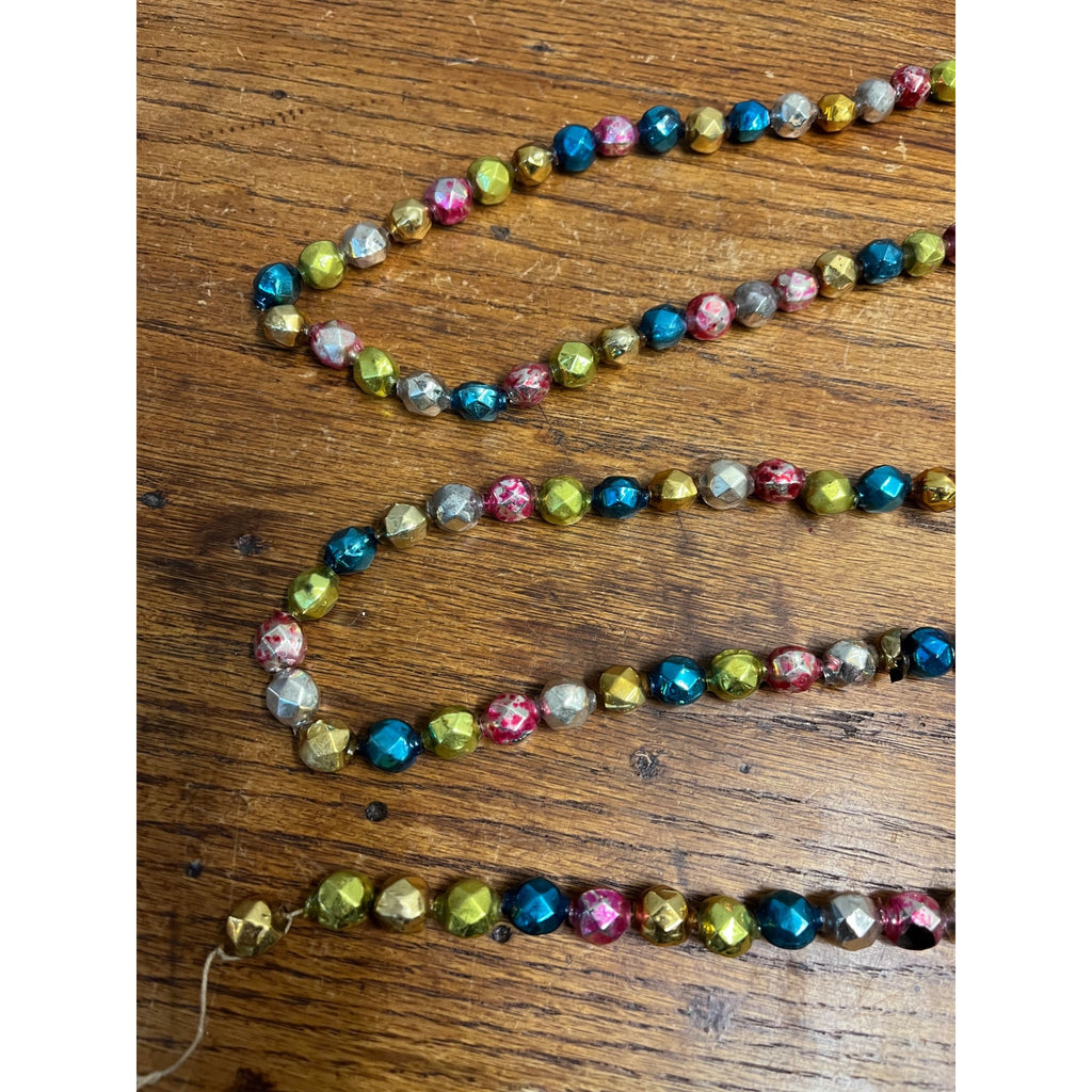 Vintage Christmas Mercury Glass Garland Faceted 79"