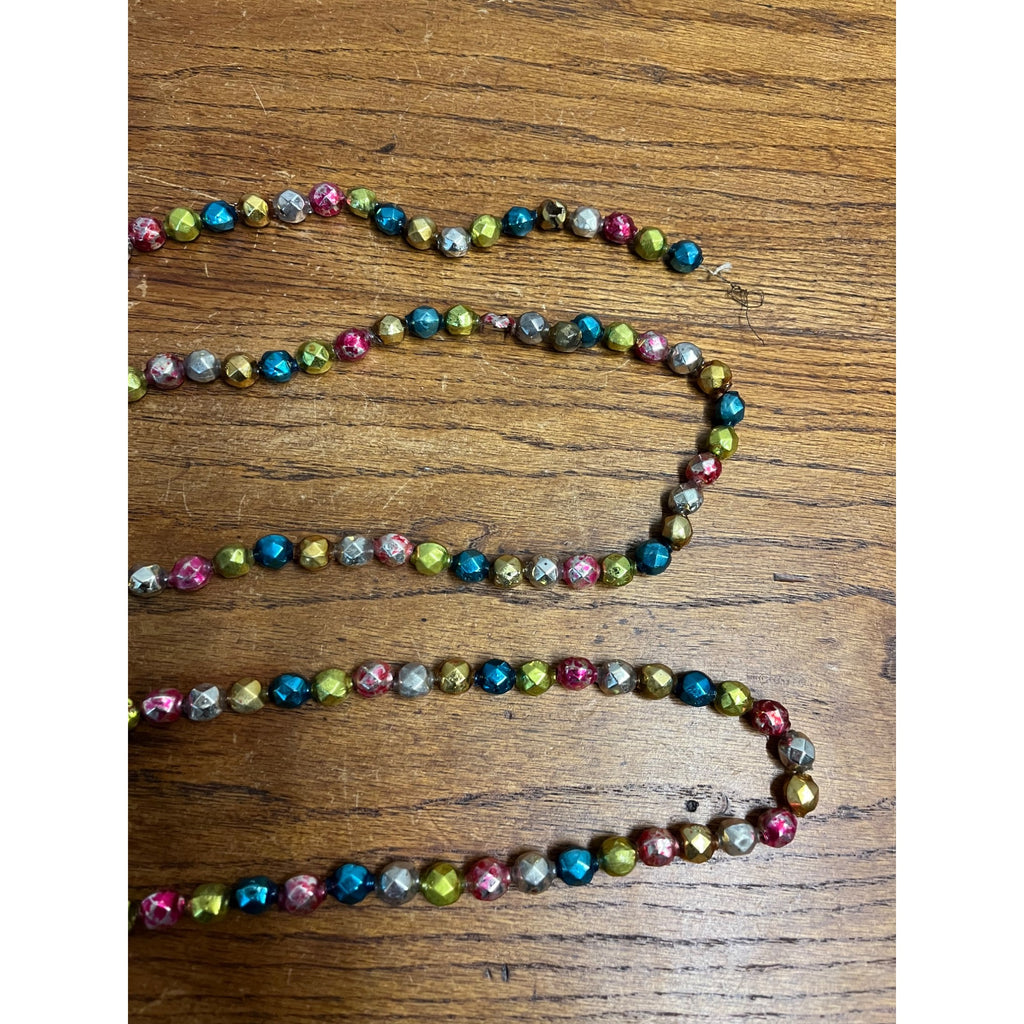 Vintage Christmas Mercury Glass Garland Faceted 79"