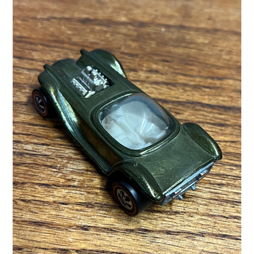 1968 Hot Wheels Redline Beatnik Bandit in Olive w/ White Interior - MINTY