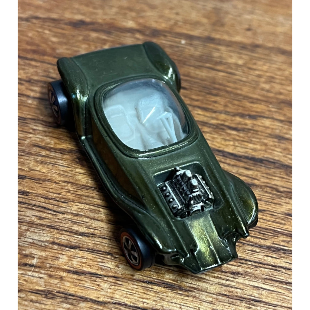 1968 Hot Wheels Redline Beatnik Bandit in Olive w/ White Interior - MINTY