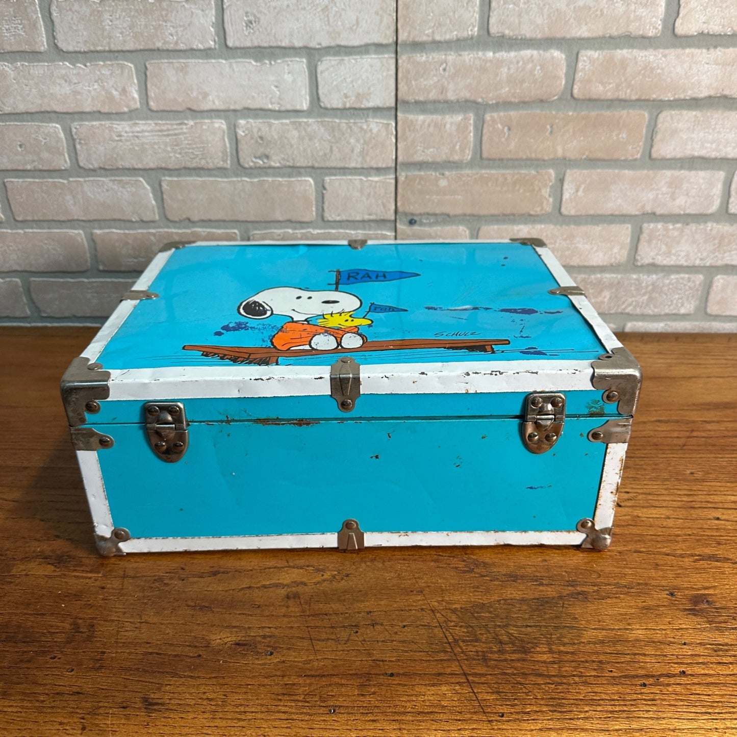 Vintage Blue Snoopy Schulz Suitcase 1958 United Feature Toy