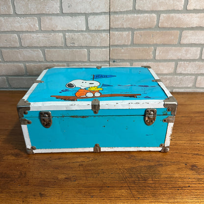 Vintage Blue Snoopy Schulz Suitcase 1958 United Feature Toy