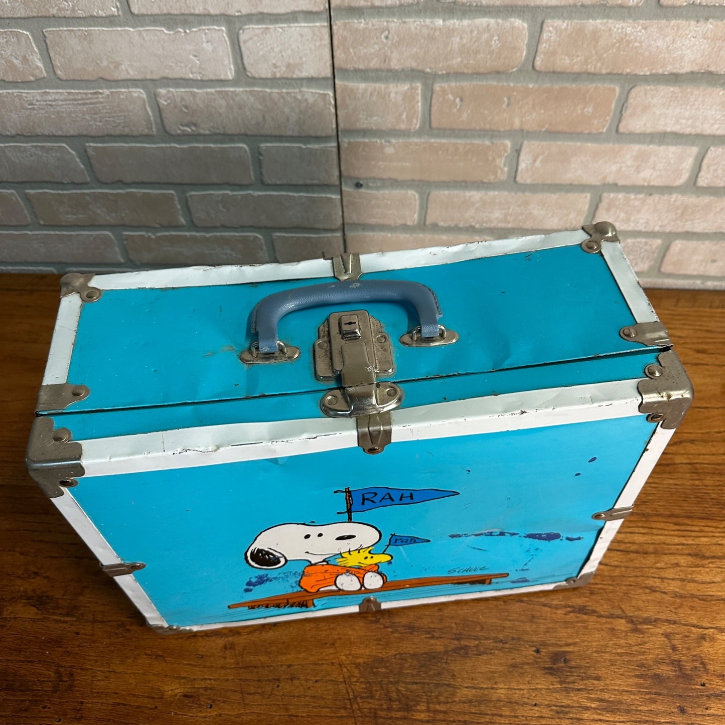 Vintage Blue Snoopy Schulz Suitcase 1958 United Feature Toy