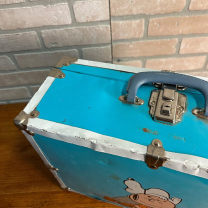 Vintage Blue Snoopy Schulz Suitcase 1958 United Feature Toy