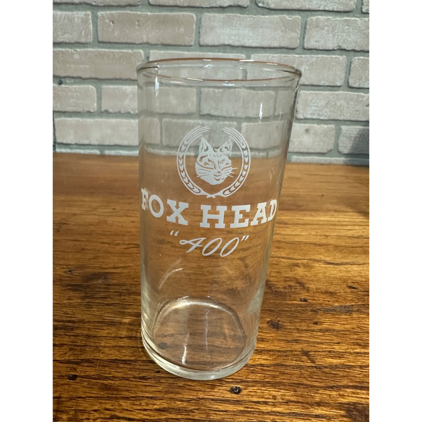 Vintage 1950s Fox Head 400 Beer Waukesha Wisconsin Tavern Shell Glass