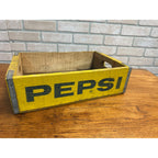 Vintage Wooden Soda Crate Pepsi-Cola Bottle Carrier Wood Box - Great Condition