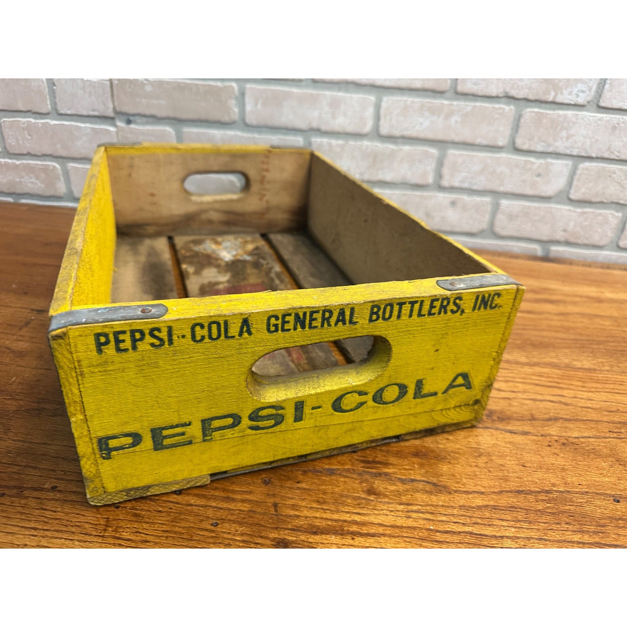 Vintage Wooden Soda Crate Pepsi-Cola Bottle Carrier Wood Box - Great Condition
