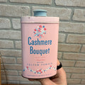Vintage Cashmere Bouquet Talc Powder Advertising Tin Can Colgate Palmolive Co.