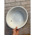 Antique Enamelware White Wash Bowl Blue Rim 13.5" x 3.25"