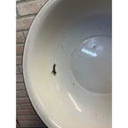Antique Enamelware White Wash Bowl Blue Rim 13.5" x 3.25"