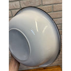 Antique Enamelware White Wash Bowl Blue Rim 13.5" x 3.25"