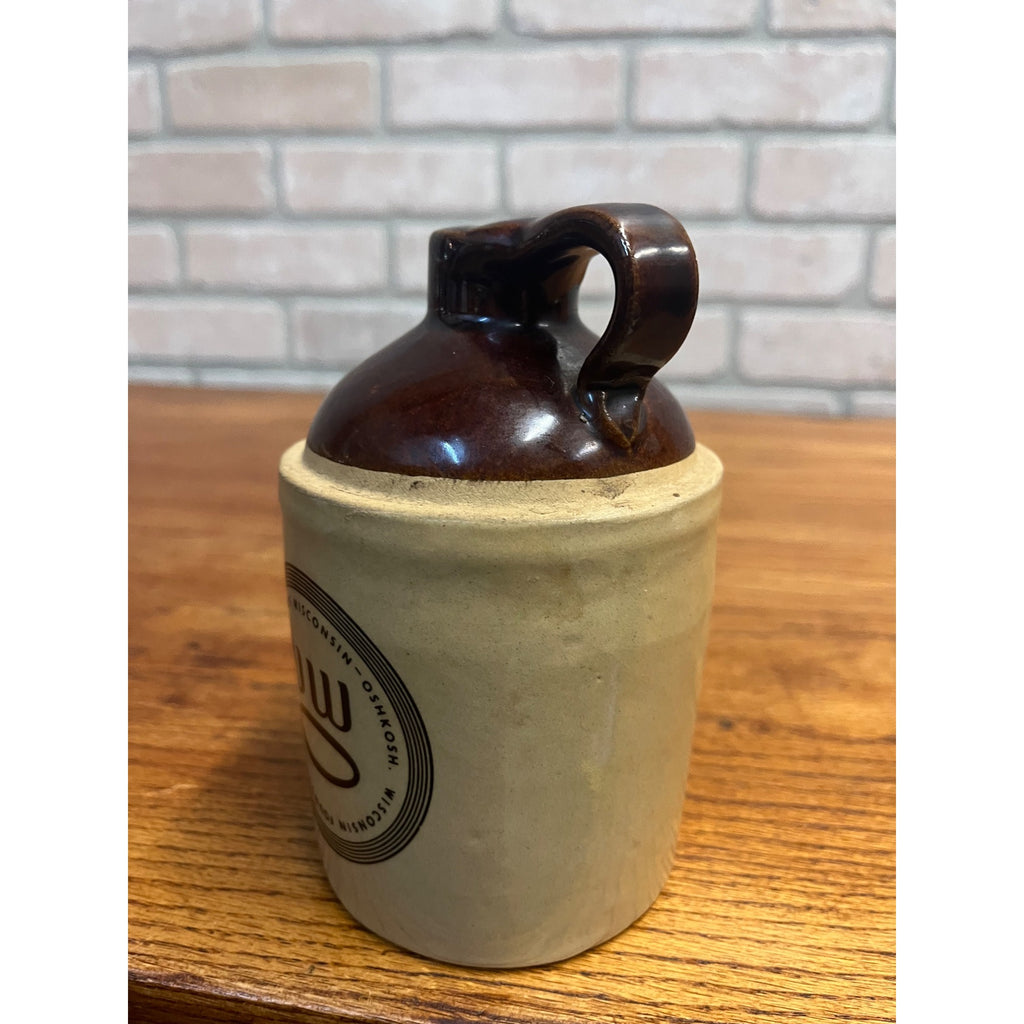 Vintage University of Wisconsin Oshkosh College Stoneware Jug