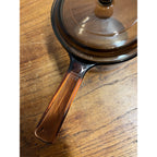 Corning Amber Vision Ware V-1-B 1 Qt. Pot with Pyrex Lid P-81-C France