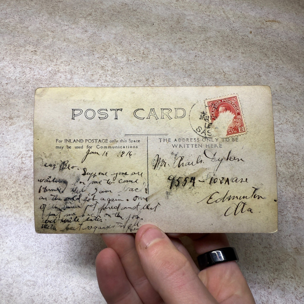 Wilkie, Saskatchewan RPPC Postcard Canada Railroad Train Depot West Express