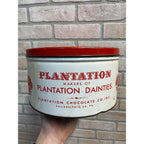 Vintage Plantation Chocolate Co Red And White Tin 10lb Size Chocolate Danties