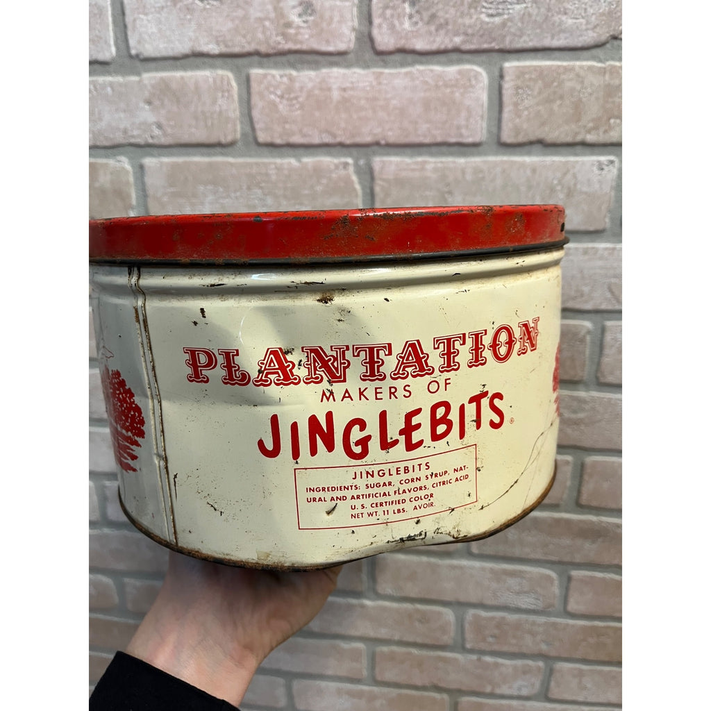 Vintage Plantation Chocolate Co Red And White Tin 10lb Size Chocolate Danties
