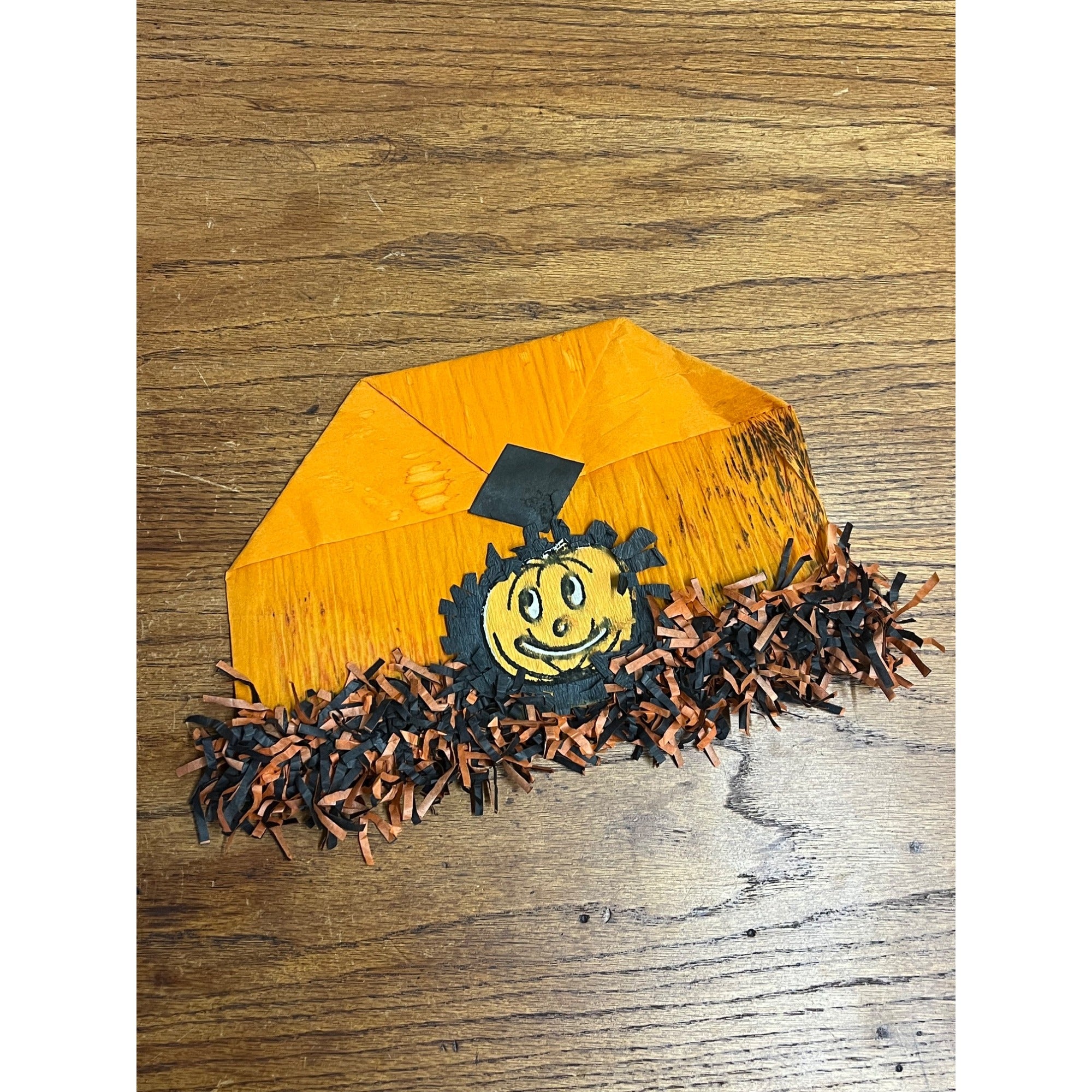 Vintage 1930s Halloween Party Costume Hat Crepe Tissue Paper JOL Jack o' Lantern