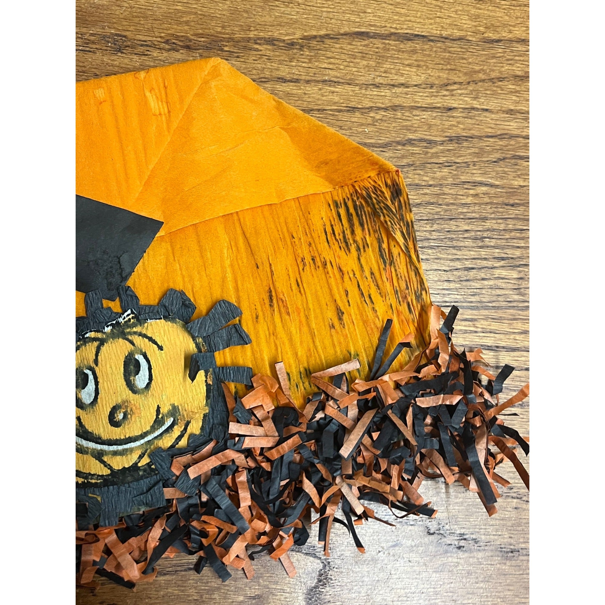 Vintage 1930s Halloween Party Costume Hat Crepe Tissue Paper JOL Jack o' Lantern