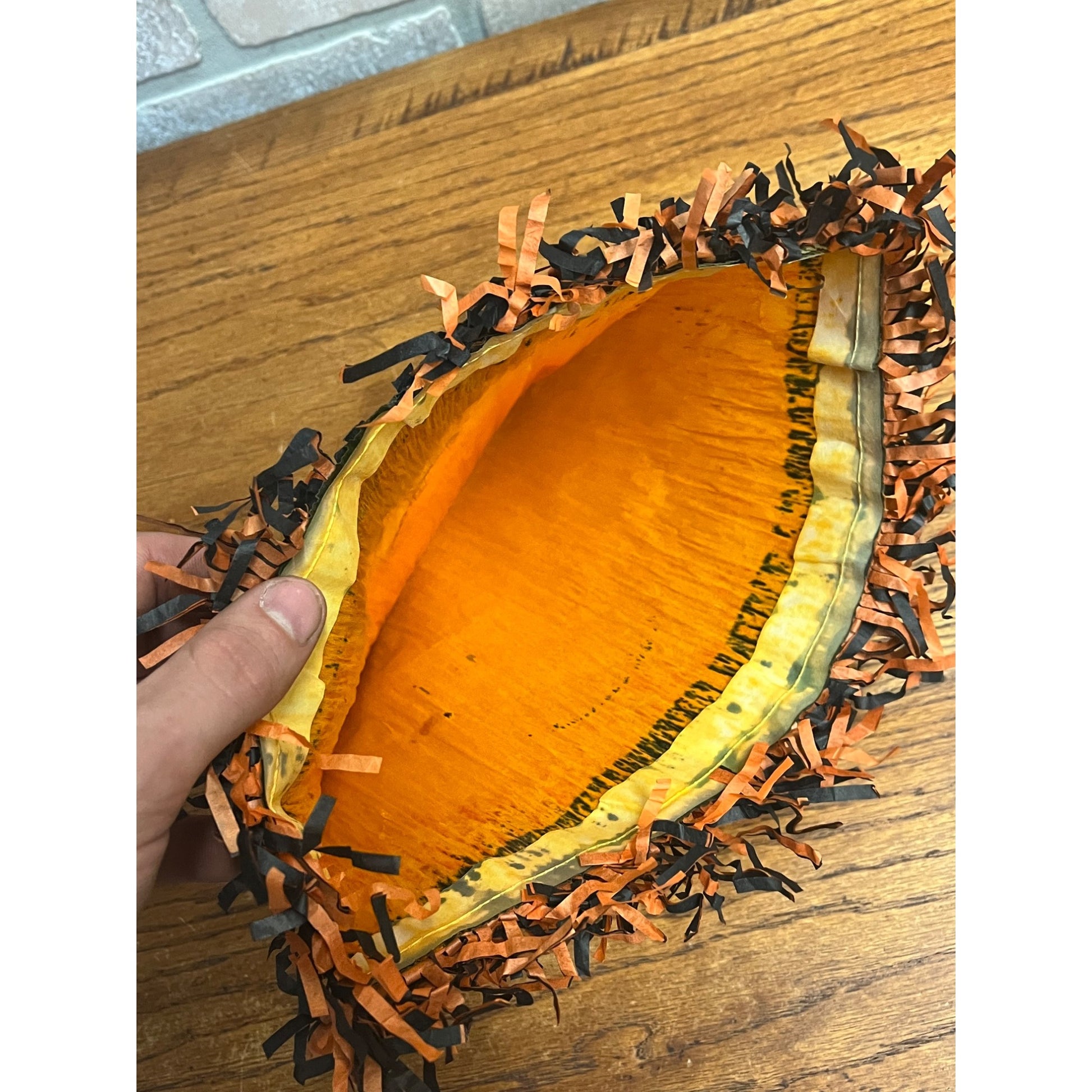 Vintage 1930s Halloween Party Costume Hat Crepe Tissue Paper JOL Jack o' Lantern