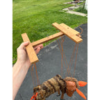 Vintage Folk Art Donkey Marionette Puppet Paper Mache Wood Fur Theater Toy Prop