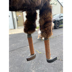 Vintage Folk Art Donkey Marionette Puppet Paper Mache Wood Fur Theater Toy Prop