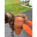 Vintage Folk Art Donkey Marionette Puppet Paper Mache Wood Fur Theater Toy Prop