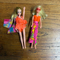 (2) Vintage 1970s Mattel Rock Flowers Dolls