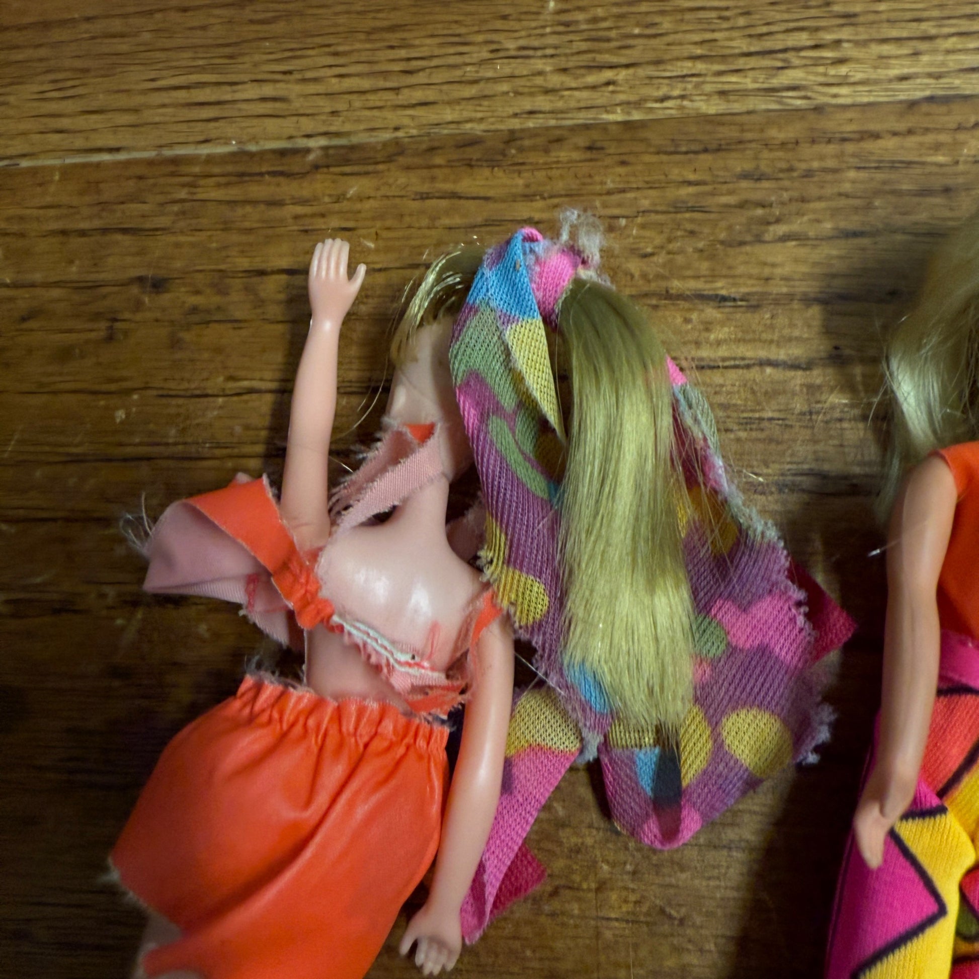 (2) Vintage 1970s Mattel Rock Flowers Dolls