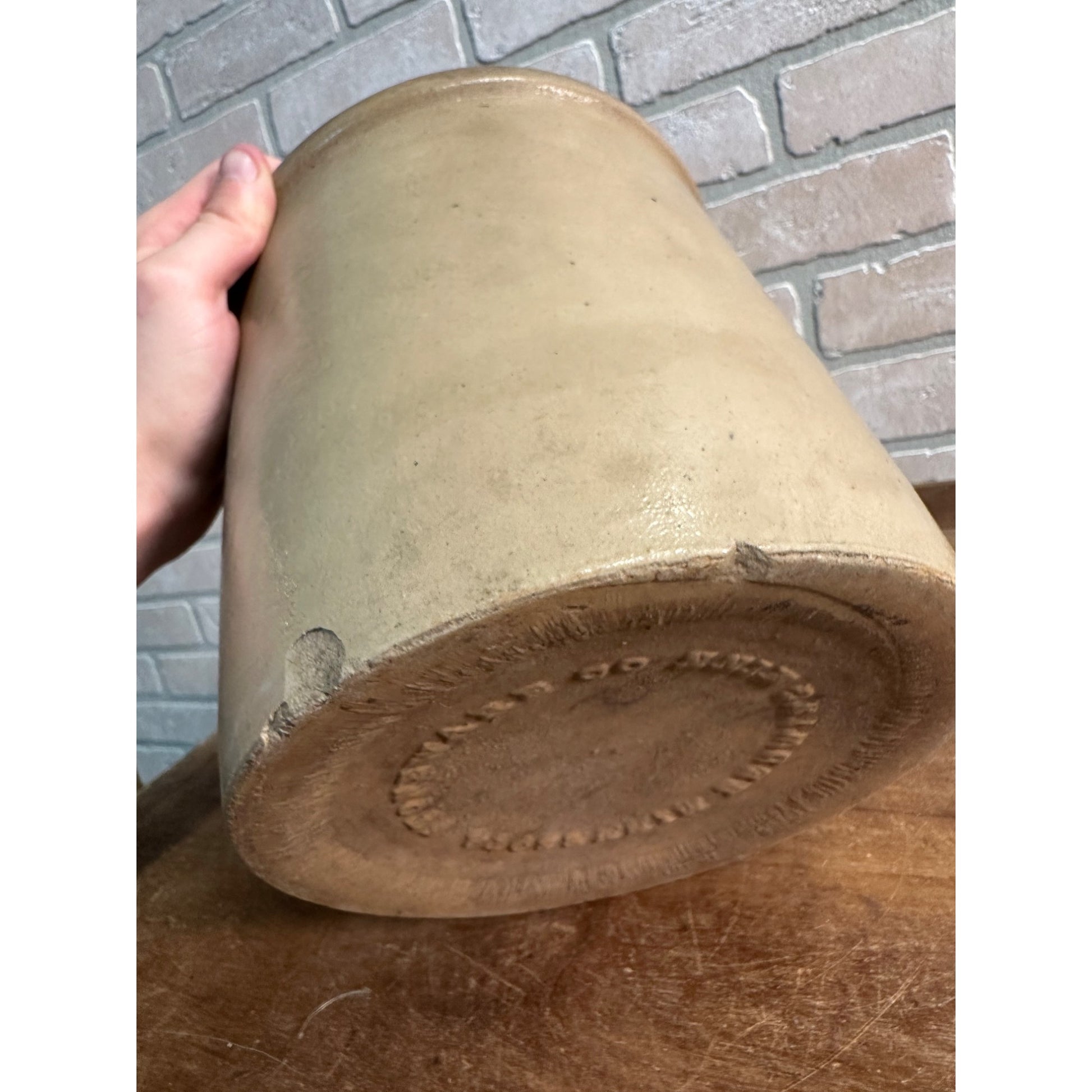 RARE Antique Red Wing Bottom Signed Salt Glazed One Gallon Stoneware Crock