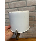 Antique Primitive White Enamel Graniteware Wood Handled Berry Pail / Farmhouse Decor / No Lid