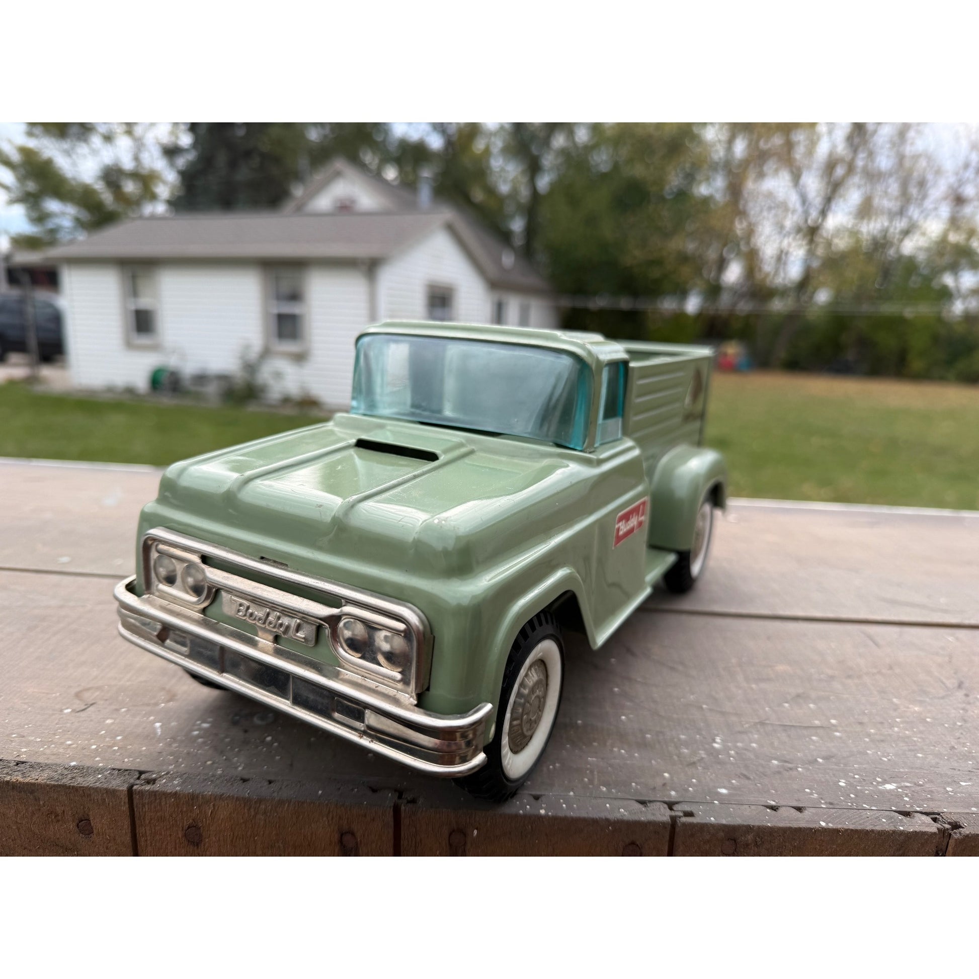 Vintage Buddy L Horse Ranch Truck Pressed Steel Toy