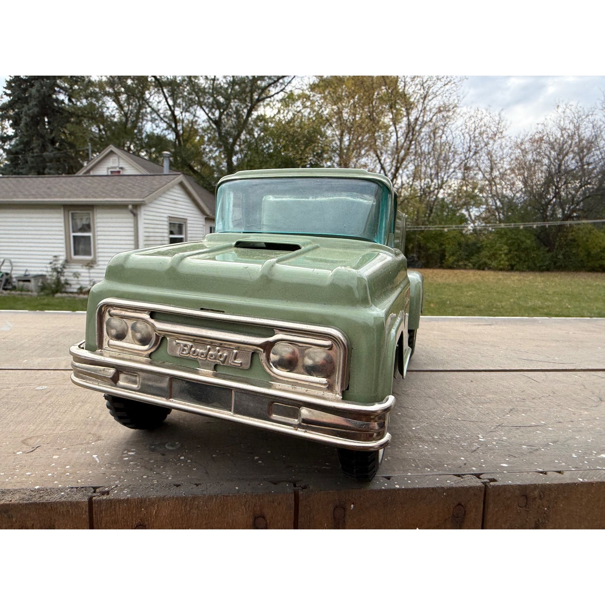 Vintage Buddy L Horse Ranch Truck Pressed Steel Toy