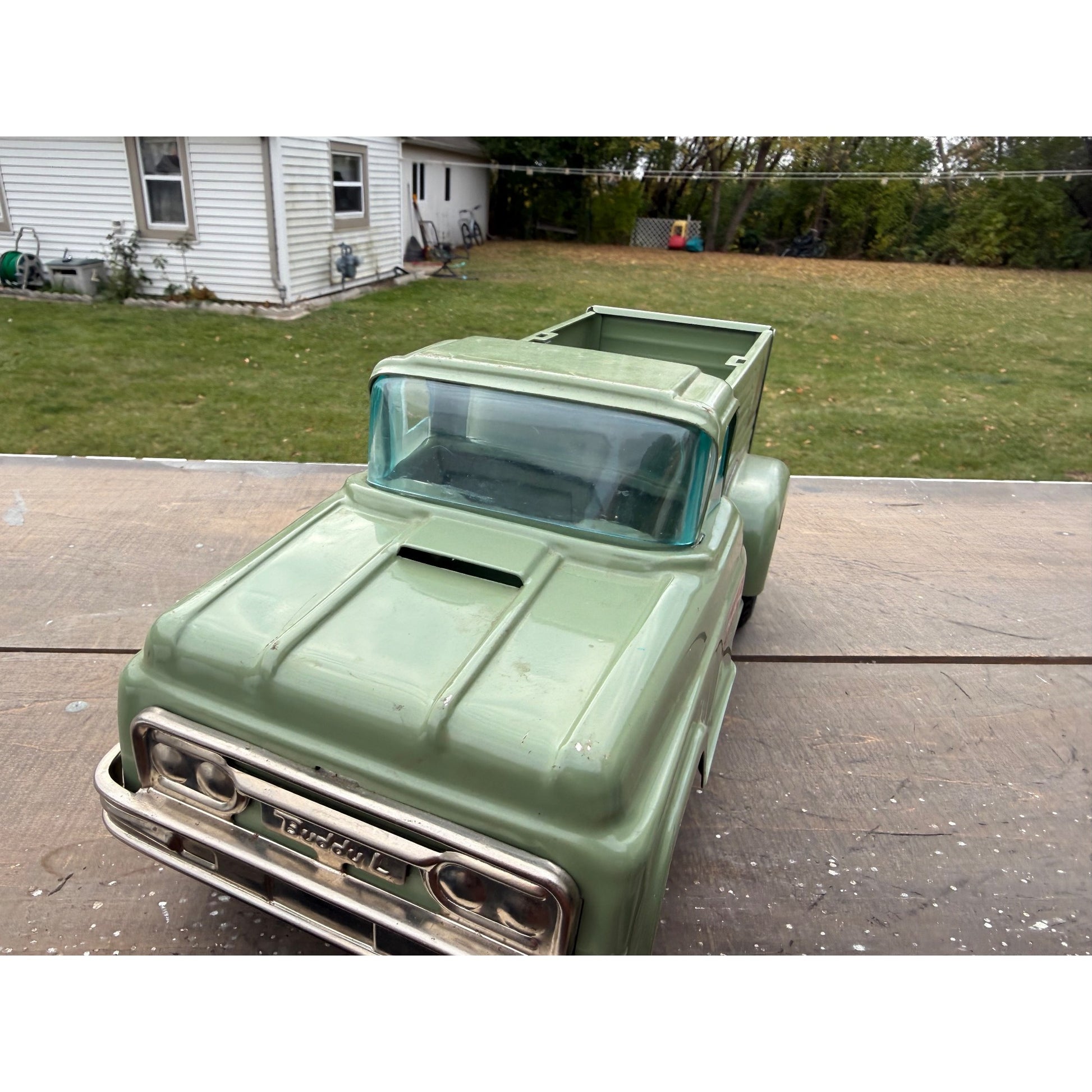 Vintage Buddy L Horse Ranch Truck Pressed Steel Toy