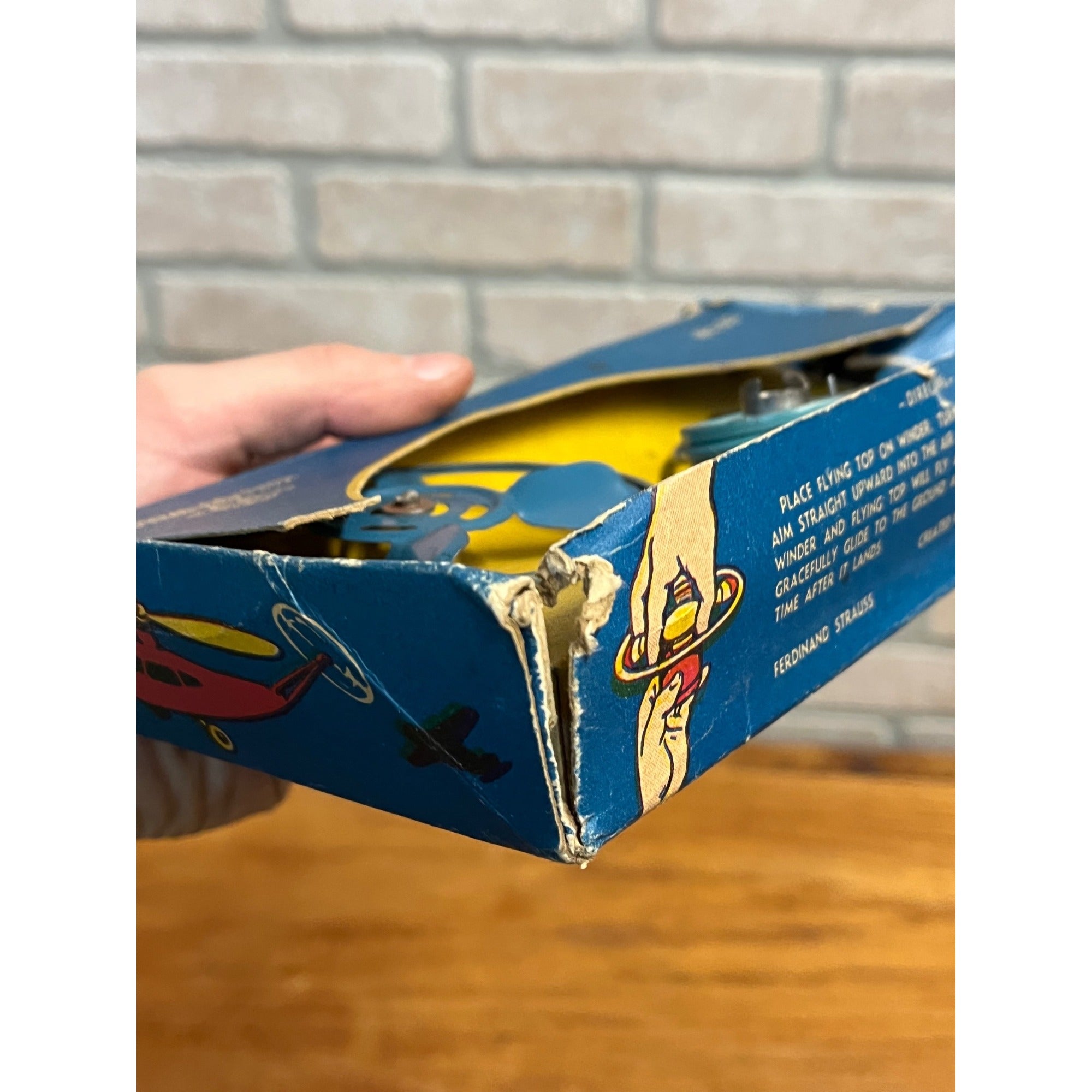 Vintage Tin Helicopter Flying Top Set No. 50 by Ferdinand Strauss - WORKS