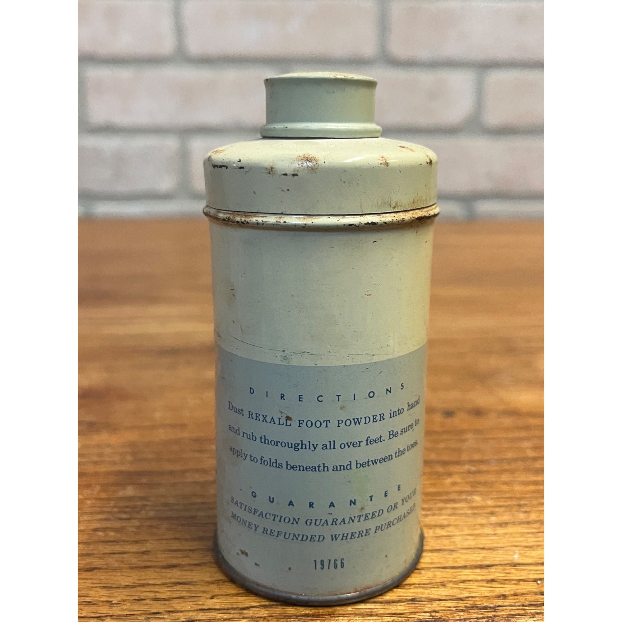 Vintage Rexall Foot Powder Tin Can Partial Contents