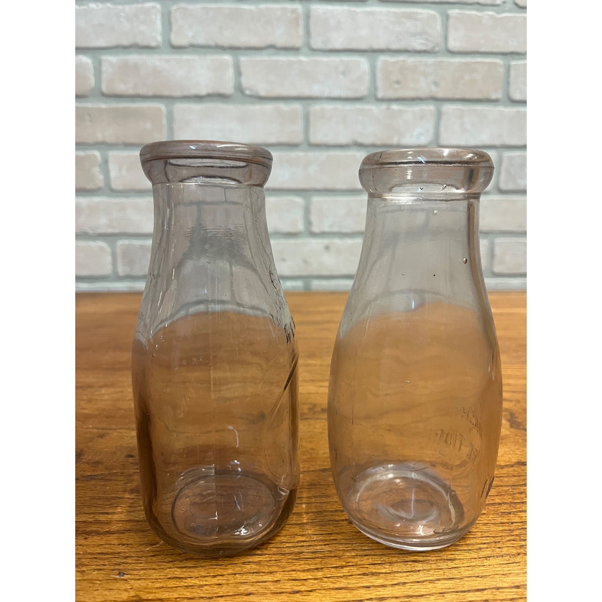 Vintage Glass Pint Milk Dairy Bottles Farmhouse Primitive Vase Wedding Decor (2)
