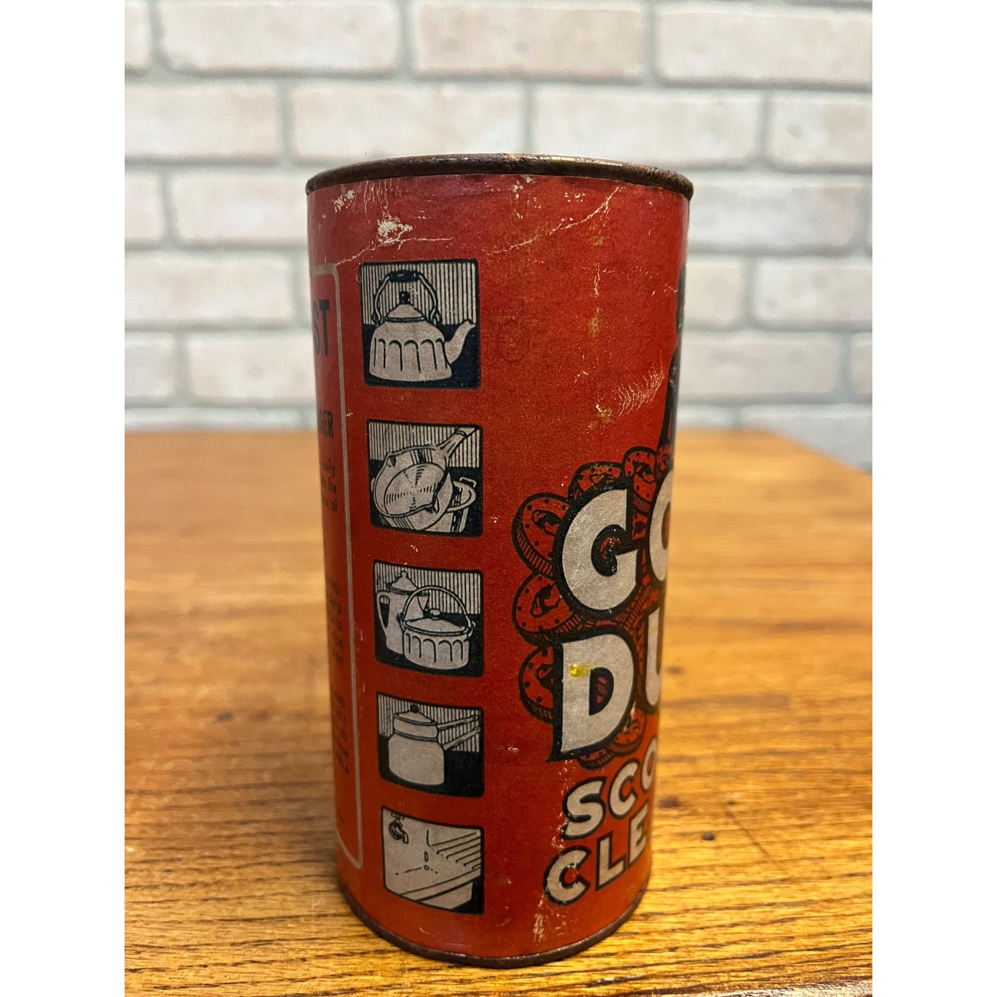 Vintage 1940s Gold Dust Washing Powder Tin Laundry Room Deco Black Americana