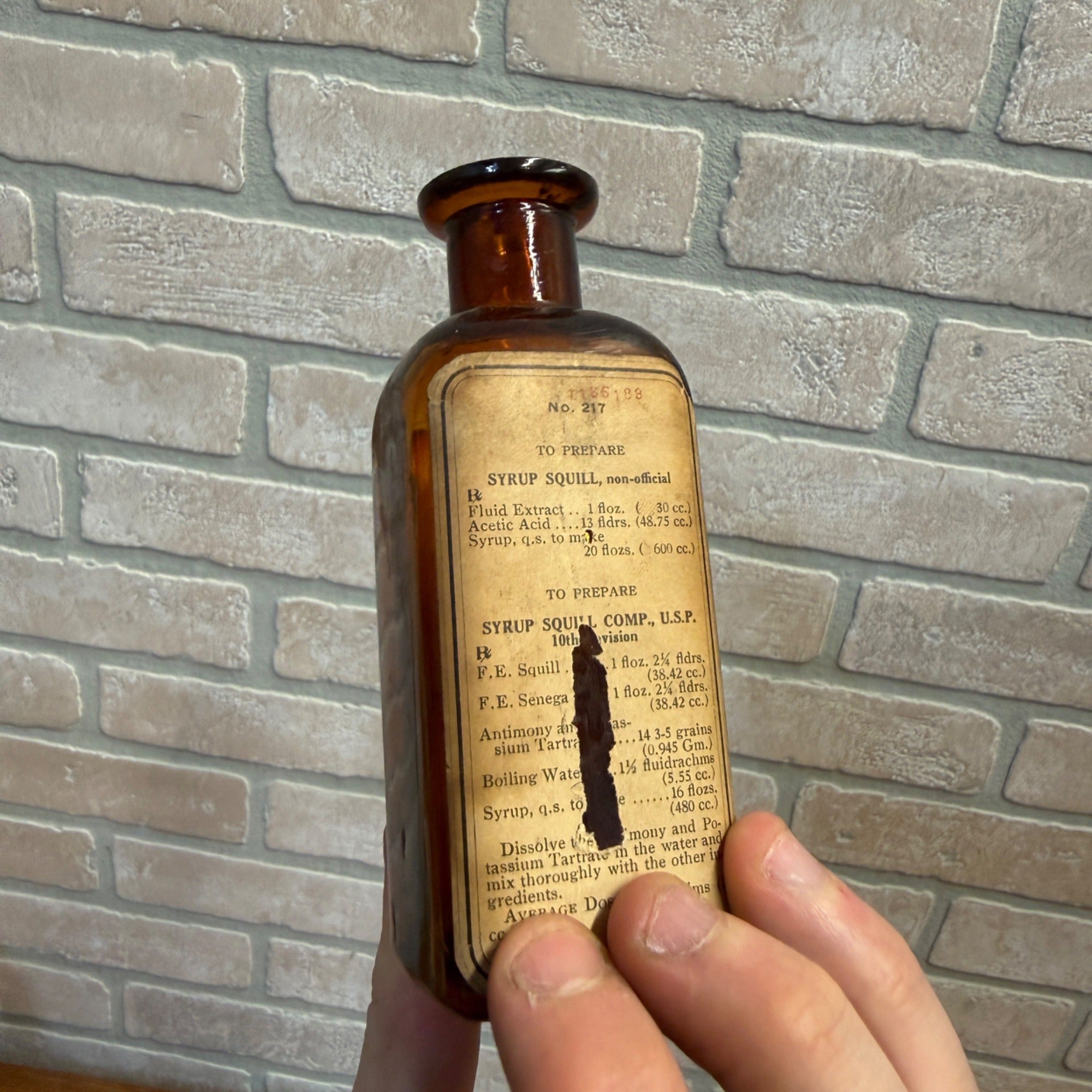Vintage Brown Medicine Bottle Squill Apothecary John Wyeth