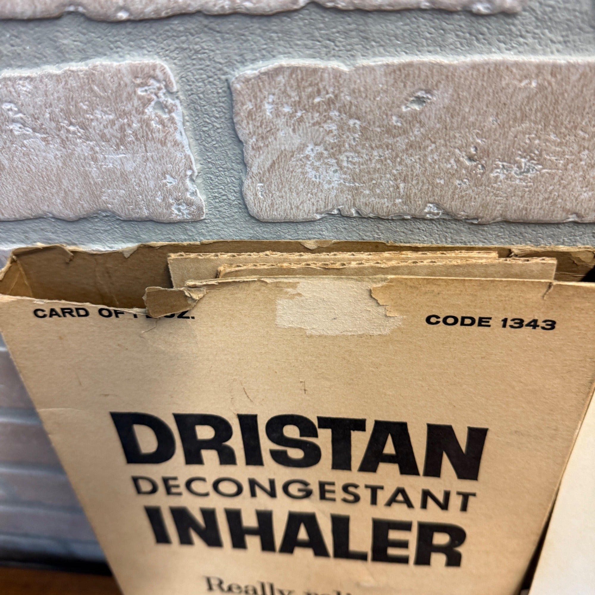 Vintage 1960s Dristan Inhaler Drug Store Advertising Sign Store Display NOS