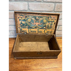 Antique 1890s Boys Union Tool Chest Wood Box Toy Dovetailed USA Patriotic Eagle