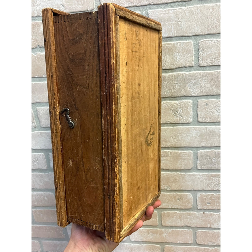 Antique 1890s Boys Union Tool Chest Wood Box Toy Dovetailed USA Patriotic Eagle