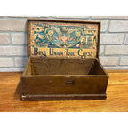 Antique 1890s Boys Union Tool Chest Wood Box Toy Dovetailed USA Patriotic Eagle