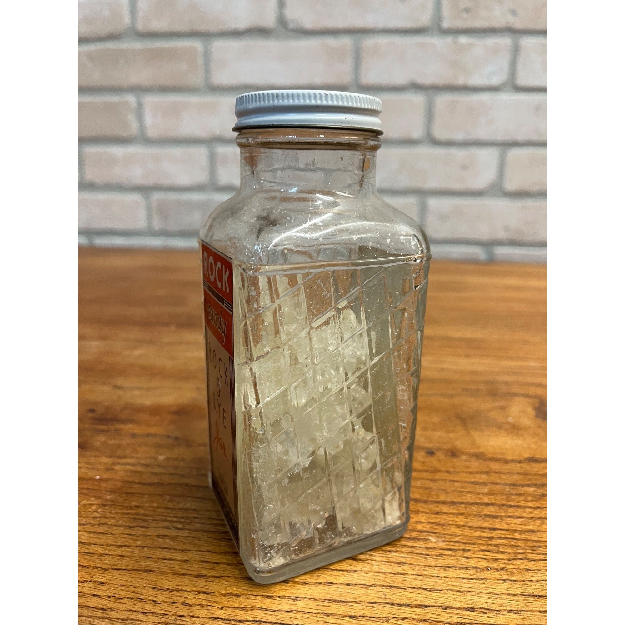 Vintage Dryden & Palmer Rock & Rye Candy Jar Art Deco w/ Contents Long Island NY