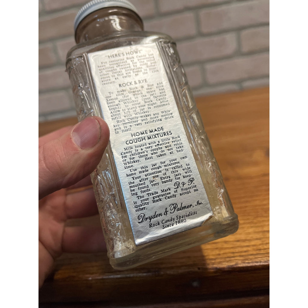 Vintage Dryden & Palmer Rock & Rye Candy Jar Art Deco w/ Contents Long Island NY